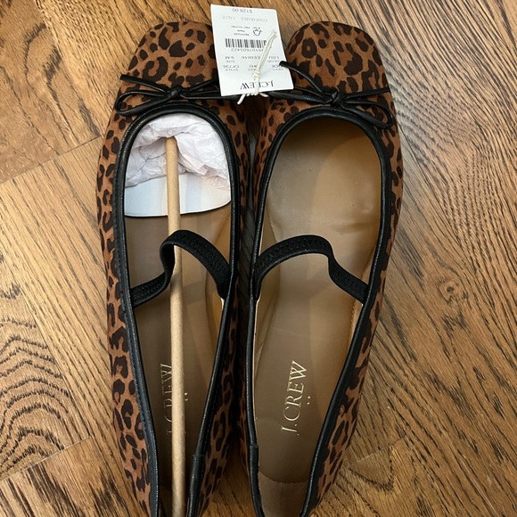 J. Crew Leopard Print Mary Jane Ballet Flats Size 9 NWT - Picture 5 of 6